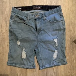 Stretch denim shorts